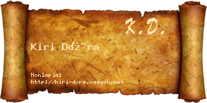 Kiri Dóra névjegykártya